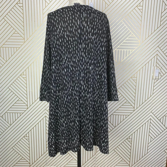 Clara Sun‎ Woo Black Brushstroke Printed Knit Tunic Dress Size US Medium - Picture 7 of 8